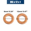 sourcing map 50 Pieces 6 mm Inner Diameter Copper Washers