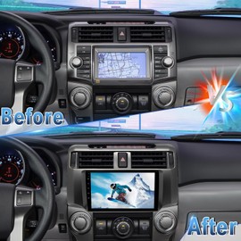Slakerbe Car Radio for Toyota 4Runner 2010 2011 2012 2013, 9 Inch Touchscreen Car Stereo 2GB+32GB Android 13 Radio Stereo CarPlay Android Auto with Backup Camera GPS Navigation