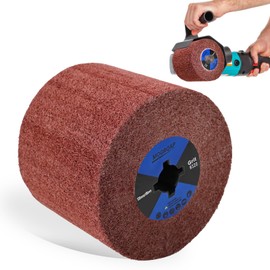 MOGRQAP Polishing Drum, 320 Grit Nylon Brush Drum Abrasive Brushes Drawing Wheel Sander Burnishing Polishing Tools Wheels Polishing Brush for Metal Wood Surface Polishing - Red
