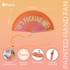 FISURA Original fan with text "It's f*cking hot". Colourful wooden