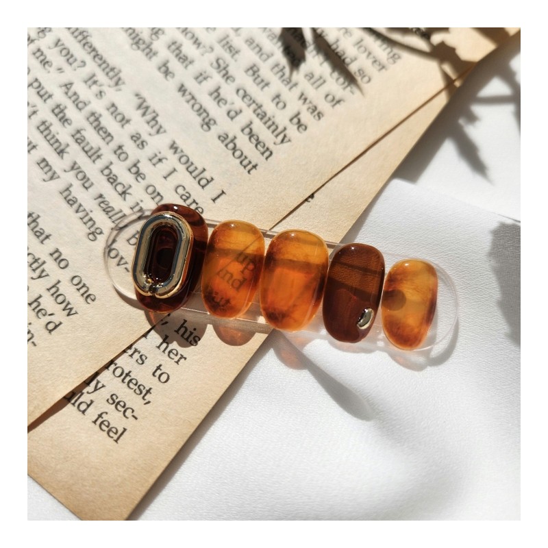 Pumpkin Pumpkin Sea Nail Tips - Petite Square / 호박호박해