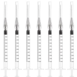 50 Pack Luer Lock 1ml 27Ga - 1 Inch Sample Measuring Syringe Lab Supplies, Individually Sealed Wrapped