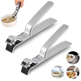 2 clips de agarre de acero inoxidable para placa caliente, pinzas mejoradas para placa caliente, clip multiusos antiquemaduras, utensilio de cocina pa