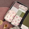 GISMTR 3Pcs Cotton Quilted Makeup Bag Large Travel Cosmetic Bag