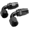 LokoCar 6AN Hose End Fitting 90 Degree Swivel For CPE Braided Hose Black 2Pcs