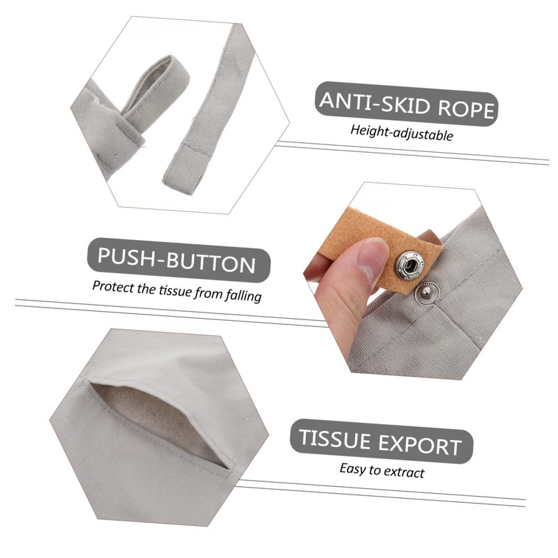 LABRIMP Sturdy Canvas Car Tissue Bag Portable Seat Organizer Wall-Mounted