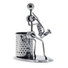 Metal Art Pen Pencil Holder Iron Saxophone Man Music Figure