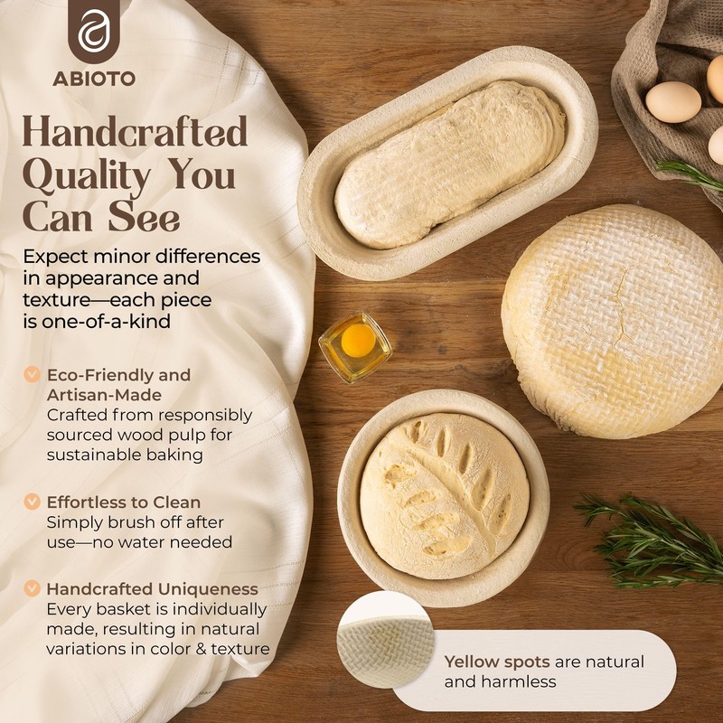 Wood Pulp Banneton Bread Proofing Basket – 12" Round 3.3LB