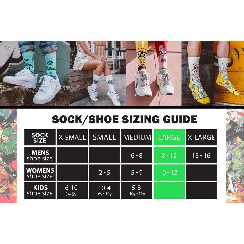 Odd Sox, WWE Wrestling Novelty Crew Socks for Men, Large,