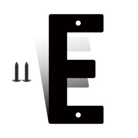 12 Inch Modern Metal House Numbers, Metal Address Numbers and Letters, Black Door Mailbox Number, House Address Letter and Number for Office Home Farm Outside (E)