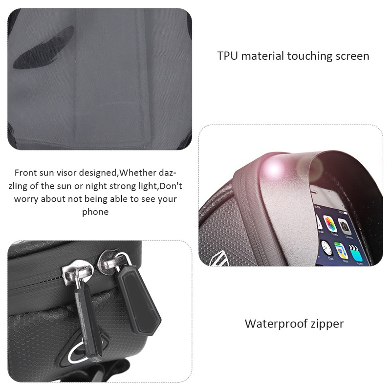 PVC Black Hard Shell Waterproof Performance Touching Screen Bike Bag