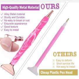 Heyseri Diamond Art Accessories, Diamond Painting Pen Accessories Tools Set, Stainless Steel Metal Pen Tips, Ergonomic Diamond Art Drill Pen and 6 Painting Glue Clay, Comfort Grip and Faster Drilling