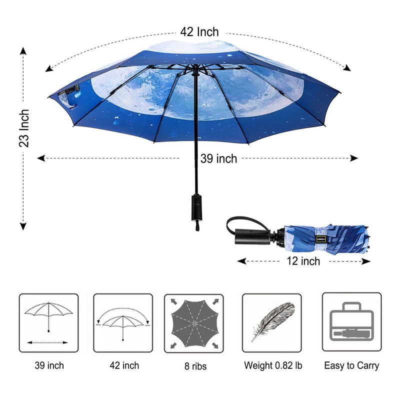 Umbrella Compact Inverted Folding Umbrellas Auto Open Close - H2.19.Moon