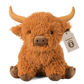 5lbs Highland Cow Weighted Stuffed Animals, 16in Tall Big Highland Cow Plush Toy, Soft Adorable Stuffed Animal for Kids and Adults Highland Cattle Gift Plushie Decor:_WeHCow-Z
