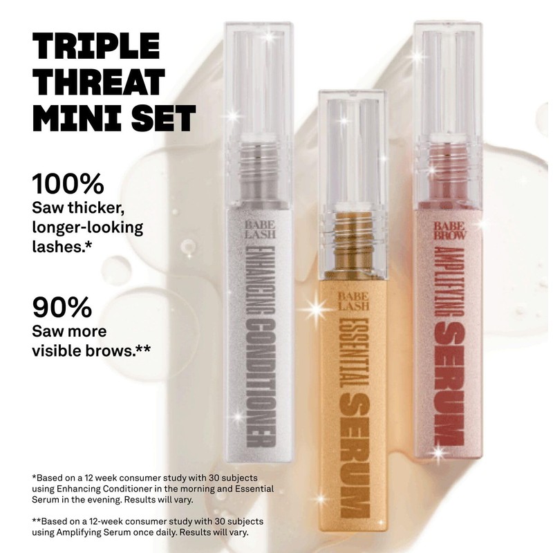 Babe Original Triple Threat Mini Set, Includes Babe Lash Essential