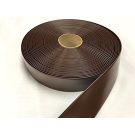 Jejavu 2" Wide Vinyl Strap for Patio Pool Lawn Garden Furniture 45' Roll to Make Your Own Replacement Straps -Plus 50 Free Fasteners!, (208 Dark Brown)