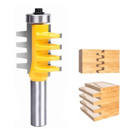 WJccsee Professional Finger Joint Router Bit 1/2" Shank, Reversible Finger Glue Joint Router Bit for Woodworking, Finger Joint Bit, Joinery Router Bit for DIY Door Table Cabinet Shelve Furniture
