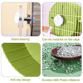 HyzaPhix Silent Hamster Exercise Wheel, Hamster Running Wheel Silent Spinner for Hamsters Gerbils Mice Or Other Small Animals (Green)