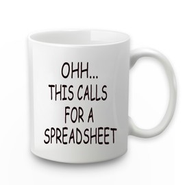WENSSY Accountant Gifts Spreadsheet Mug, Oh This Calls For a Spreadsheet Mug, Funny Gift for Accounting Boss CPA Men Women Nerd 11 Ounce with Gift Box