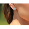 Fly Style 925 Silver Stud Earrings with Shell Inlays, 8