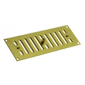 Polished Solid Brass 229mm x 76mm Hit and Miss Adjustable Air Vent