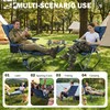 Folding Reclining Camp Chair with Footstool for Camp, Picnic, Lawn,