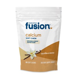 Bariatric Fusion Bariatric Calcium Supplement Chews | Calcium Citrate with Vitamin D3 Bariatric Vitamin | Sugar Free Chewable | 500mg | Vanilla | 60 C
