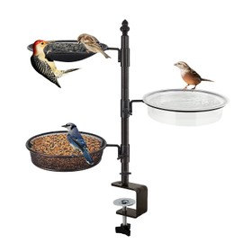 Balcony & Porch Deck Railing Bird Feeder - 3 Tray, Bath Spa, Great for Attracting Wild Bird
