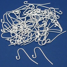 50 Silver Plated Bali Style Ball Shepherd Hook Earrings