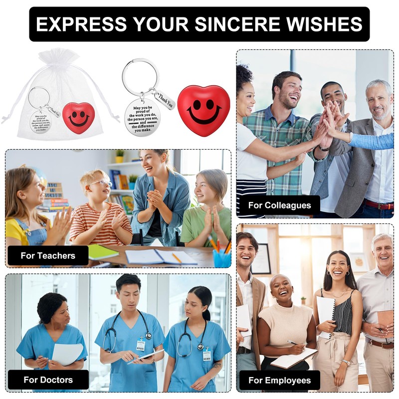 Yinkin 45 Pcs Employee Appreciation Gifts 15 Inspirational Keychain Motivational