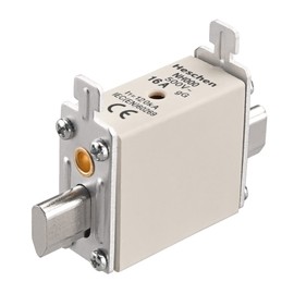 Heschen NH Fuse Link, NH000, 16A, gG, Front Indicator Combination Detector, Pack of 3