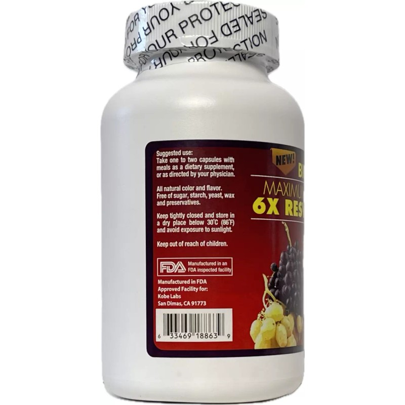 Bio-Jett Resveratrol Antioxidants Supplement 250 Capsules New, Made in USA.