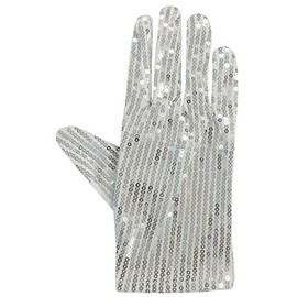 DangerousFX Silver Sparkly Sequinned Fancy Dress Party Women's Glove