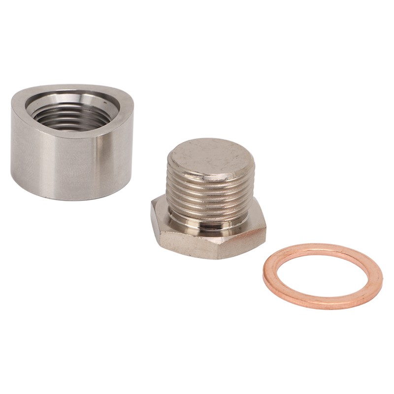 Oxygen Sensor Adapter Metal Mounting Bung Plug Gasket Fittings Auto