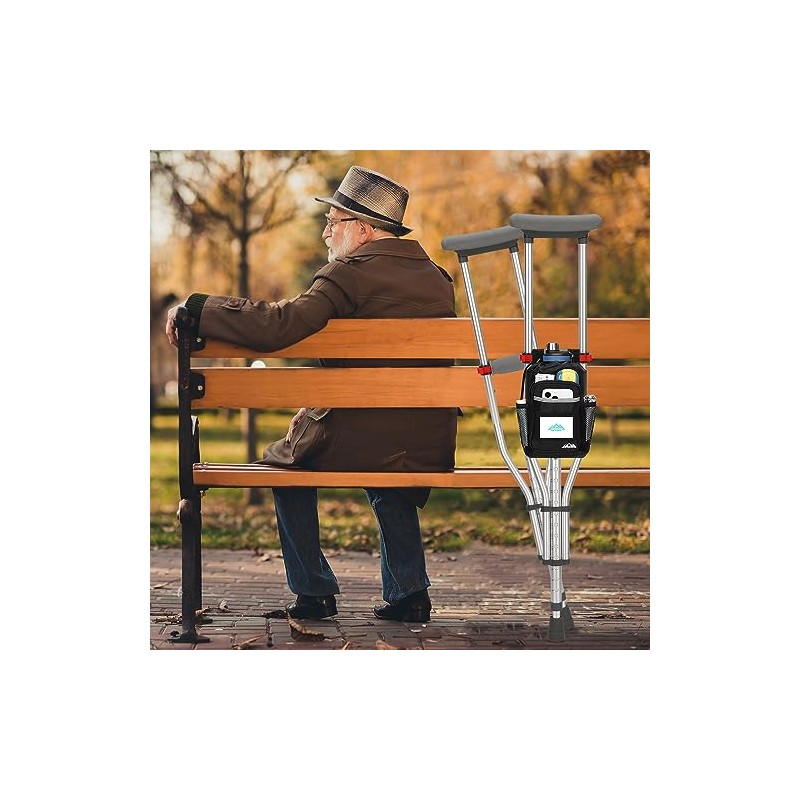 supregear supregear Crutch Accessories Bag, Water-Resistant Storage Pouch with Cup
