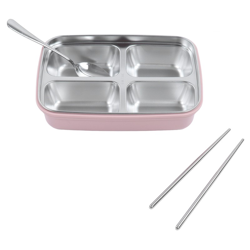 Lunch Box 4 Compartments 304 Stainless Steel Tableware Portable Lunch