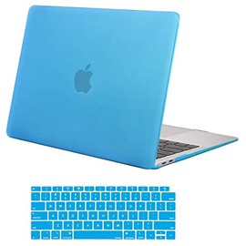 MOSISO Compatible with MacBook Air 13 inch Case 2022 2021 2020 2019 2018 Release A2337 M1 A2179 A1932 Retina Display with Touch ID, Plastic Hard Shell Case & Keyboard Cover Skin, Aqua Blue