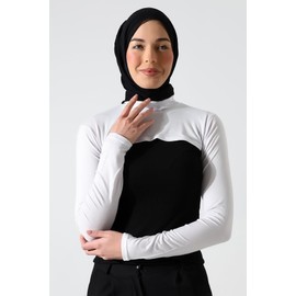 ihvan online, Muslim Arm Sleeves for Women, Soft Stretchy Hijab Sleeves to Neck & Arms Cover, Prayer Sleeve, Islamic Gift, White Neck