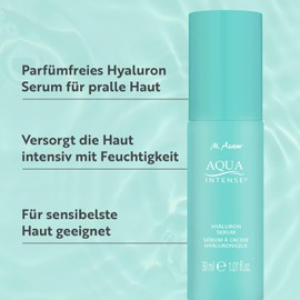 M. Asam Aqua Intense Hyaluronic Serum (30 ml) - Moisturising Face Serum with Hyaluronic Acid, Optically Plumps Dryness Wrinkles, with Silicon & Ginseng Extract, Vegan Face Care
