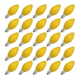 Vickerman 297230-5 watt 130 volt C7 Candelabra Screw Base Ceramic Green (25 pack) Christmas Light Bulbs (V471755-25)