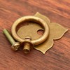 LXZ 6 PCs Vintage Antique Brass Ring Pulls with Four-Leaf