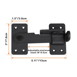 Flip Latch Lock,90 Degre Heavy Duty Gate Latch with Padlock Hole,Safety Door Bolt Latch Lock,Barn Door Lock Suitable for Wooden Fences,cabinets, bathrooms, Toilets, Windows, etc.