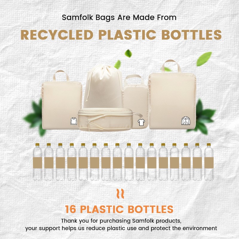 Compression Packing Cubes for Backpack 5 Beige