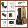 Everjoys Mahogany Soprano Ukulele Starter Kit - Professional 21 inch