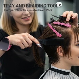 Yumkfoi Braiding Rack Tray and Tools Set, Compatible with Yumkfoi Braiding Hair Rack, Making All the Tools Accessable, Save Your Time