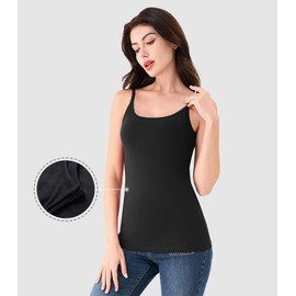 DAVID ARCHY Women's Cotton Camisole Tops Long Tank Top for Women 3 Pack (L, Heather Dark Gray/Black/White)