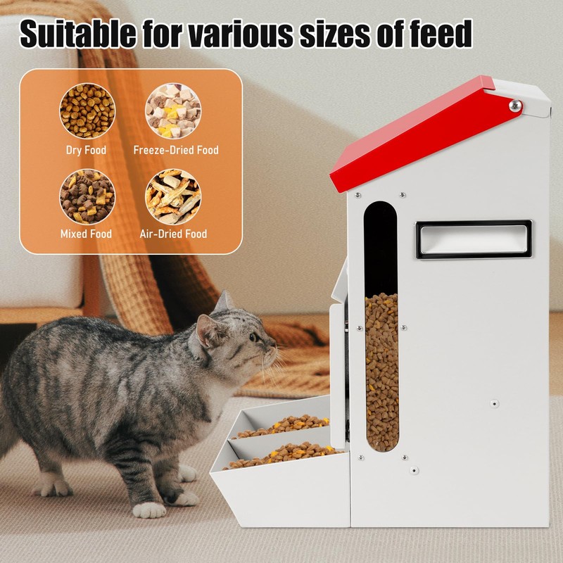 Automatic Cat Feeder for 2 Cats, 12L Automatic Cat Food