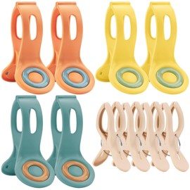 SHIDOW Towel Clips for Beach Chairs, Regular Style Towels Clips, Plastic Clothes Holder, Clamps Holders, Pins for Housework, Beach, Pool, Cruise Ship, Boat, Balcony (10Pcs, Big and Small)