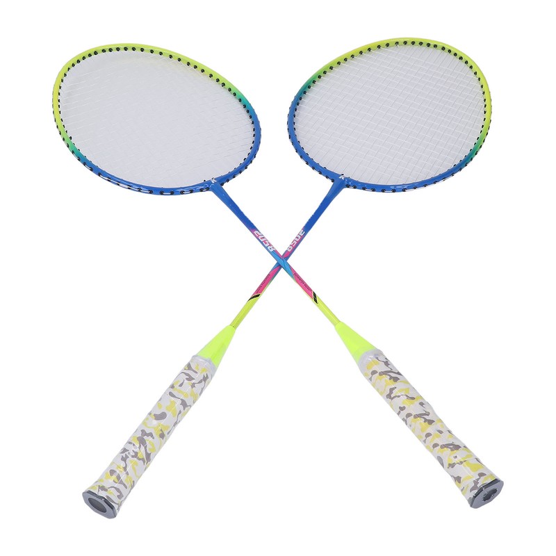 2Pcs Badminton Racket Yellow Light Frame Large Sweet Spot Anti