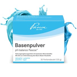 Pascoe® Basenpulver pH-balance Pascoe: Magnesium, Calcium & Zink - für den Säure-Basen-Haushalt - vegan - ohne Zusatzstoffe (30 x 4 g)